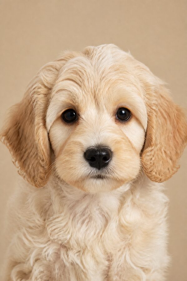 Original photograph of Pip, a Cockapoo puppy