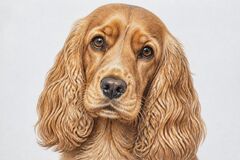 Cocker Spaniel coloured pencil pet portrait drawing