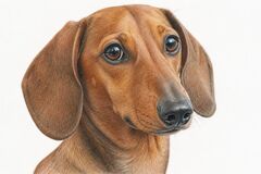 Dachshund coloured pencil pet portrait drawing
