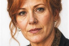 Woman coloured pencil portrait drawing