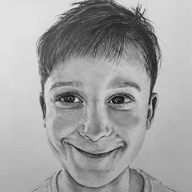 black and white loose child sketch
