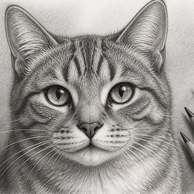 How to draw cat portraits in graphite pencil