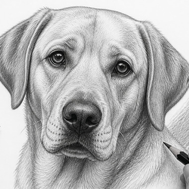How to draw dog portraits in pencil from photos