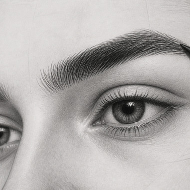 How to draw eyebrows in pencil portraits tutorial