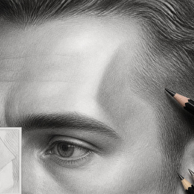 How to draw foreheads and temples in pencil portraits