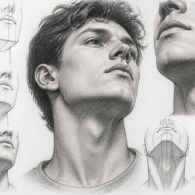 How to draw chin and jawline in pencil portraits