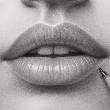 How to draw lips and mouths in pencil portraits