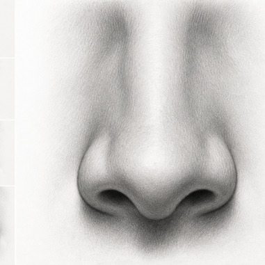How to draw a realistic nose in pencil portraits
