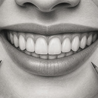 How to draw teeth in pencil portrait drawings