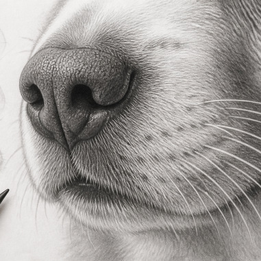 How to draw whiskers in pet portraits pencil tutorial